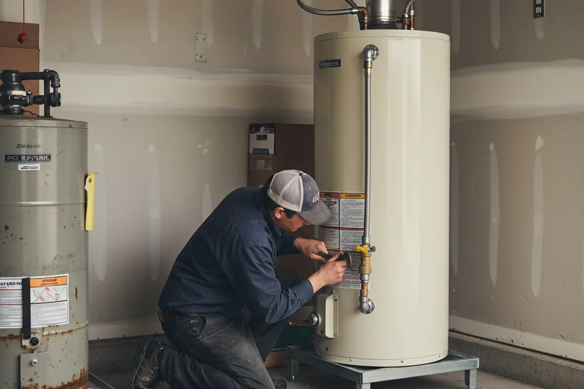 Water heater and shutoff valve replacement in Frederick